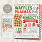 Christmas Waffles and Pajamas Birthday Invitation Editable Template