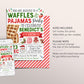 Christmas Waffles and Pajamas Birthday Invitation Editable Template, Brunch Waffles With Santa Party Invite, Kids Breakfast Holiday Evite