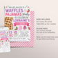 Christmas Waffles and Pajamas Birthday Invitation Editable Template, Girl Brunch Waffles With Santa Party Invite, Breakfast Holiday Evite