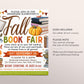 Fall Book Fair Flyer Editable Template, School Book Sale Fundraiser Invitation, Autumn Library PTO PTA Church Community Event Literacy