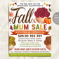 Fall Mum Sale Fundraiser Flyer Editable Template