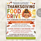 Thanksgiving Food Drive Flyer Editable Template