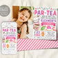 Christmas Tea Party Birthday Invitation With Photo Editable Template