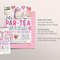 Tea Party Birthday Invitation Editable Template, Kids Let's Par-Tea High Tea Garden Party Invite, Blush Floral Whimsical Afternoon Tea Evite