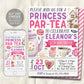 Princess Tea Party Birthday Invitation Editable Template