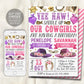 Rodeo Cowgirls Joint Siblings Birthday Invitation Editable Template