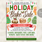 Holiday Bake Sale Flyer Invitation Editable Template