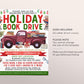 Holiday Book Drive Flyer Editable Template, Christmas Book Donation Charity Fundraiser Poster Invitation, Winter School Church Community