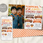 Pumpkin Truck Joint Siblings Birthday Invitation With Photo Editable Template