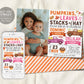 Pumpkin Truck Joint Siblings Birthday Invitation With Photo Editable Template