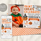 Pumpkin Painting Party Birthday Invitation With Photo Editable Template