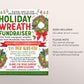 Holiday Wreath Flyer Editable Template, Christmas Wreath Fundraiser Sale Flyer, Winter School Church PTO PTA Poster Community Shopping Event