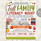 Family Fall Literacy Flyer Editable Template