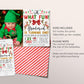 Christmas Birthday Invitation With Photo Editable Template, Oh What Fun First 1st Birthday Party Invite, Kids Festive Holiday Santa Evite