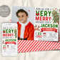 Christmas Very Merry Birthday Invitation With Photo Editable Template