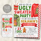 Ugly Sweater Birthday Party Invitation Editable Template