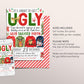 Ugly Sweater Christmas Party Invitation Editable Template, It's About To Get Ugly Holiday Party Invite For Adults And Kids, Winter Evite