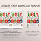 Ugly Sweater Christmas Party Invitation Editable Template, It's About To Get Ugly Holiday Party Invite For Adults And Kids, Winter Evite