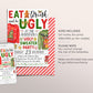 Ugly Sweater Christmas Party Invitation Editable Template, Eat Drink And Be Ugly Holiday Party Invite For Adults And Kids, Winter Evite