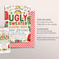 Ugly Sweater Fiesta Christmas Invitation Editable Template, Taco 'Bout An Xmas Party Invite For Adults, Feliz Navidad Holiday Fiesta Evite