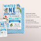 Winter Onederland First Birthday Invitation Editable Template, Boy Snowman Party Invite, Christmas Holiday Snow Much Fun Snowglobe Evite