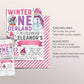 Winter Onederland First Birthday Invitation Editable Template, Girl Snowman Party Invite, Holiday Snow Much Fun Snowglobe Penguin Evite