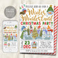 Snowman Christmas Party Invitation Editable Template