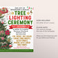 Christmas Tree Lighting Flyer Editable Template, Holiday Tree Lighting Ceremony, Winter Christmas Event Invitation School Church Community