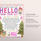 Pink Girl Elf Hello Letter Editable Template, Arrival Note From Elf, First Time New Elf Visiting Letter, Christmas Welcome Letter Activity