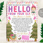 Pink Girl Elf Hello Letter Editable Template