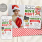 Christmas Movie Night Birthday Invitation With Photo Editable Template