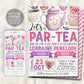 Tea Party Joint Siblings Birthday Invitation Editable Template