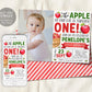 Fall Apple First Birthday Invitation With Photo Editable Template