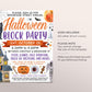 Halloween Block Party Flyer Editable Template, Spooktacular Neighborhood Costume Party Flyer Invitation, Fall Autumn Block Party Invite