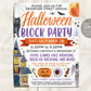 Halloween Block Party Flyer Editable Template