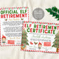 Elf Retirement Letter Bundle Editable Template, BOY OR GIRL Official Elf Retirement Certificate Letter Last Year Elf Farewell Goodbye Letter