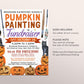 Pumpkin Painting Fundraiser Flyer Editable Template, Halloween Night Pumpkin Art Party Invitation, Trick Or Treat School PTO PTA Church