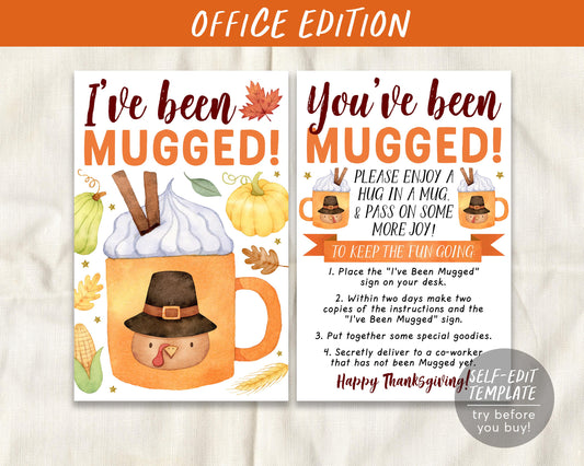 I&#39;ve Been Mugged Coworker Game Editable Template