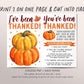 I've Been Thanked Coworker Game Editable Template, You've Been Thanked At Work, Pumpkin Thanksgiving Office Tradition Sign Gift Co Workers