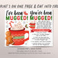 I've Been Mugged Coworker Game Editable Template, You've Been Mugged Office Christmas Party Game, Holiday Winter Sign Instructions Kit