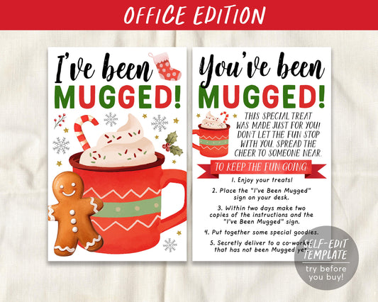 I&#39;ve Been Mugged Coworker Game Editable Template