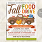 Fall Food Drive Flyer Editable Template