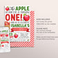 Fall Apple First Birthday Invitation Editable Template, Kids Apple of Our Eye 1st Party Invite, Bushel of Fun Autumn Theme Apple Evite