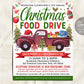 Christmas Food Drive Flyer Invitation Editable Template