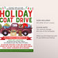 Holiday Coat Drive Flyer Editable Template, Christmas Clothing Drive Charity Fundraiser Poster, Winter Jacket Donations, School PTO PTA