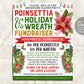 Poinsettia and Holiday Wreath Flyer Editable Template