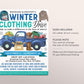 Winter Coat Drive Flyer Editable Template, Clothing Drive Donation Fundraiser Flyer, Winter School Church PTO PTA Community Charity Event