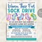 Winter Sock Drive Flyer Editable Template