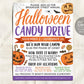 Halloween Candy Drive Flyer Editable Template