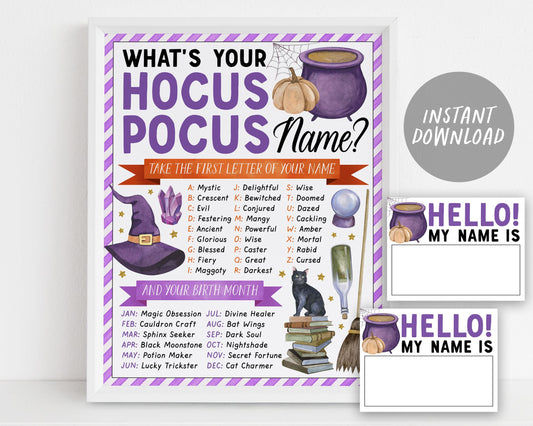 What&#39;s Your Hocus Pocus Name Game